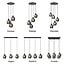 6-light pendant light Arvada with smoked glass