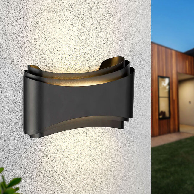 Modern exterior wall light black - Ann