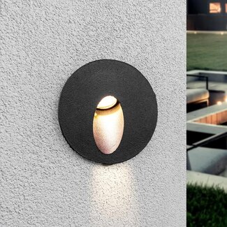 Recessed wall lamp outdoor Merlin - black