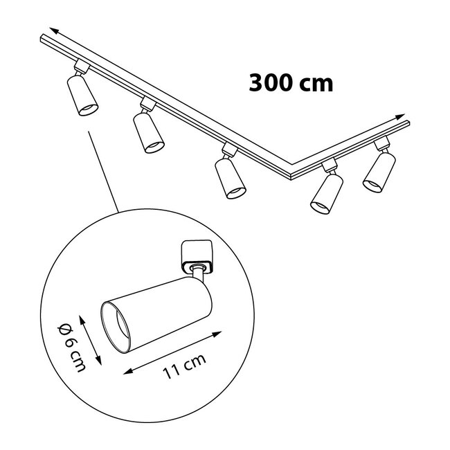 Luxurious 1-phase track lighting system Juno - ceiling light