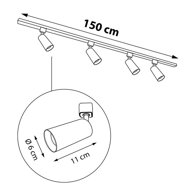 Luxurious 1-phase track lighting system Juno - ceiling light