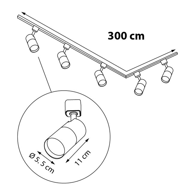 Luxurious 1-phase track lighting system - Linn