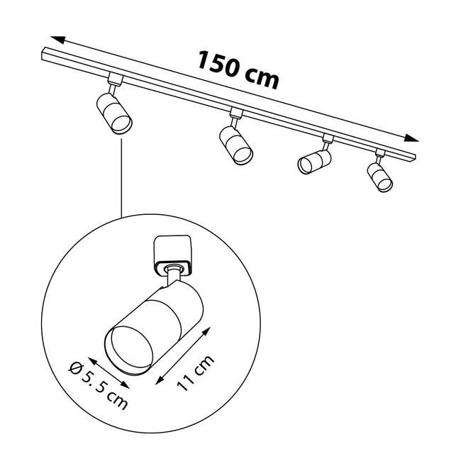 Luxurious 1-phase track lighting system - Linn