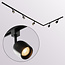 Single circuit track lighting system with black ceiling spotlights - Day