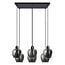 6-light pendant light Arvada with smoked glass