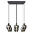 6-light pendant light Arvada with smoked glass
