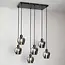 6-bulb pendant light with smoked glas - Arvada