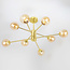 Gold ceiling light with amber glass, 8-bulb - Idaho
