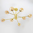 Gold ceiling light with amber glass, 8-bulb - Idaho