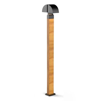 Bollard light Xenia with adjustable spotlights - wood look
