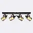 Ceiling lamp with smoked grey glass, 4-light - Lucie
