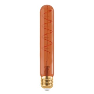 E27 dimmable LED tube light bulb in copper glass with spiral 18.5 cm, 4W, 1600K