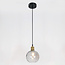 1-light pendant lamp Lotte - smoked glass with bulge