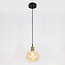 1-light pendant lamp Lotte - smoked glass with bulge
