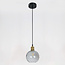 1-light pendant lamp Lotte - smoked glass with bulge