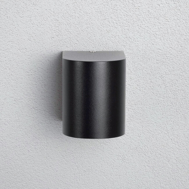 Modern outdoor wall light Nela - black round