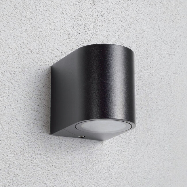 Modern outdoor wall light Nela - black round