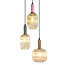 3-bulb pendant light with ribbed glass - Amelia