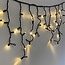 Connectable icicle lights | from 3 meters | 114 LEDs | Warm white | Black cable | Rubber