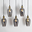 Pendant light with smoked glass, 5-bulb - Valerie