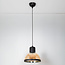 Classic pendant lamp with black and amber glass - Paris