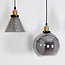 Industrial hanging lamp with smoked glass, 4-bulb - Kendall