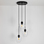 Black pendant light with transparent glass, 3-bulb - Stockton