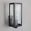 Modern black wall lamp in stainless steel with glass - Carlo