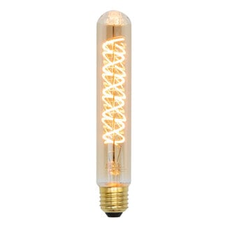 E27 dimmable, amber LED tubular bulb with spiral filament (1800K) 4W