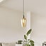 1-light pendant light Verona - domed round amber glass