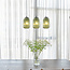 Pendant light with ribbed green glass, 3-bulb - Elisa