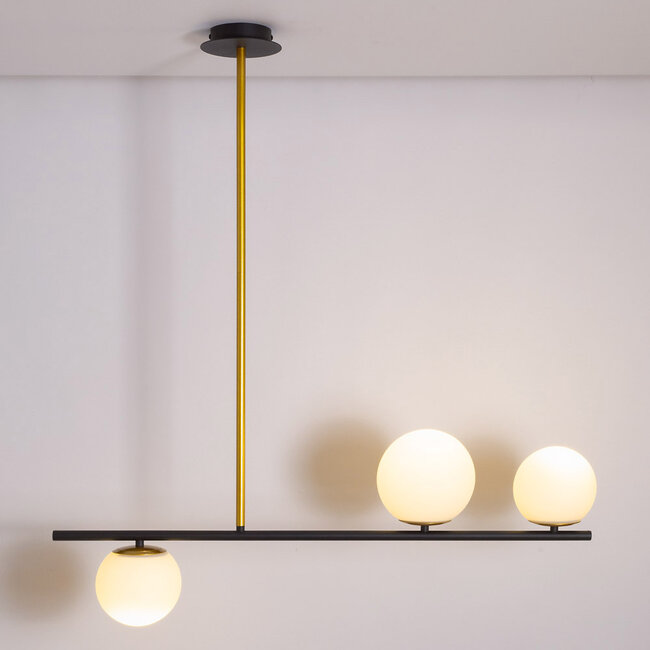 3-light pendant light Danny - opal glass