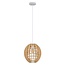 Wooden pendant light Trae - spherical open frame