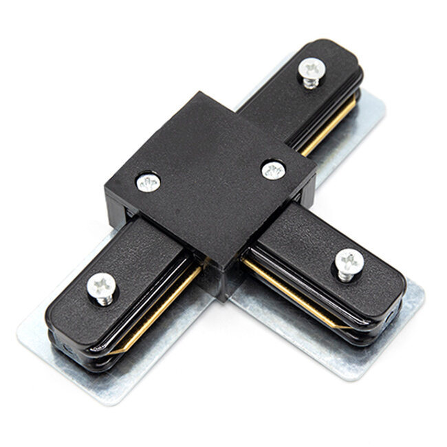 T-connector for single-phase rails - black