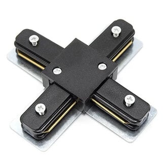 X-connector for 1-phase track, black