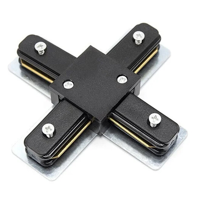 X-connection for single-phase rails - black