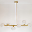 Designer ceiling light gold with opal glass, 6-bulb - Aster