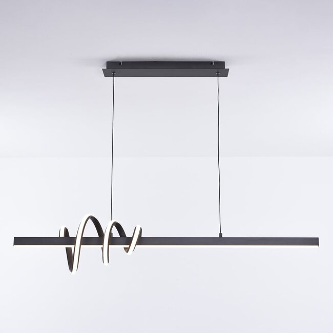 3-step dimmable design pendant light Merle - dark grey with integrated LED