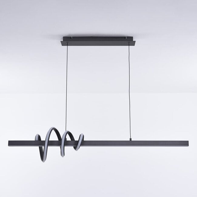 3-step dimmable design pendant light Merle - dark grey with integrated LED