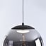 3-step dimmable pendant light Vajen - smoked glass with hemp rope