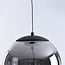 3-step dimmable pendant light Vajen - smoked glass with hemp rope