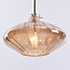 5-light pendant light Nisa - amber and smoked glass with gold