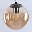 pendant light Maja - amber glass and black