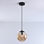 pendant light Maja - amber glass and black