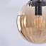 pendant light Maja - amber glass and black