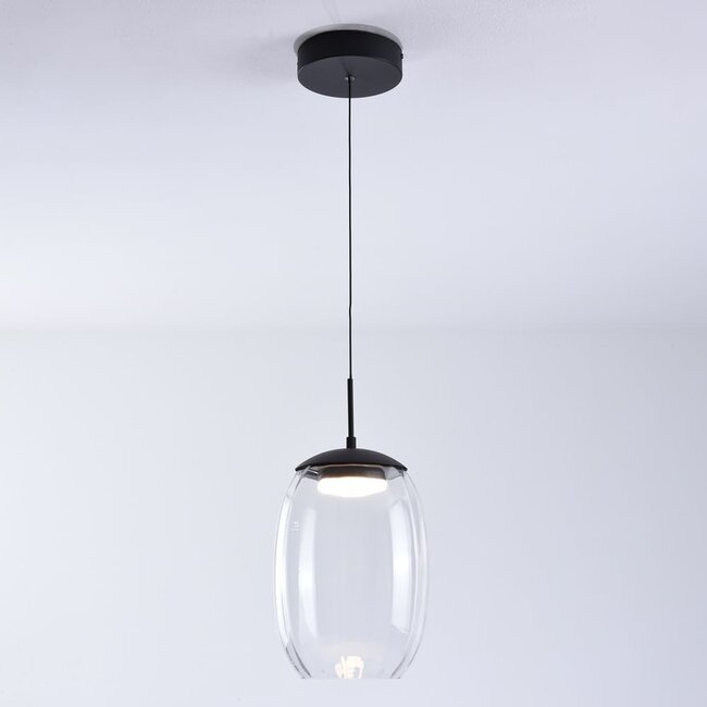 Pendant lamp with transparent glass and 3-step dimmable LEDs - Isra
