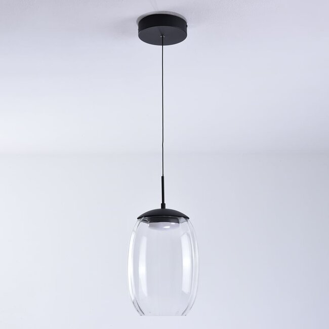 Pendant lamp with transparent glass and 3-step dimmable LEDs - Isra