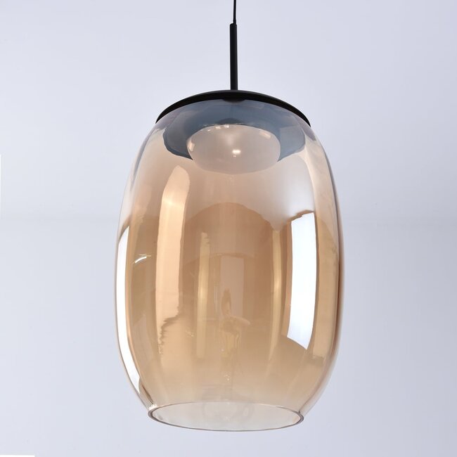 Novi pendant lamp with 3-step dimmer and amber glass