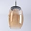 3-step dimmable pendant light Novi - amber glass and black