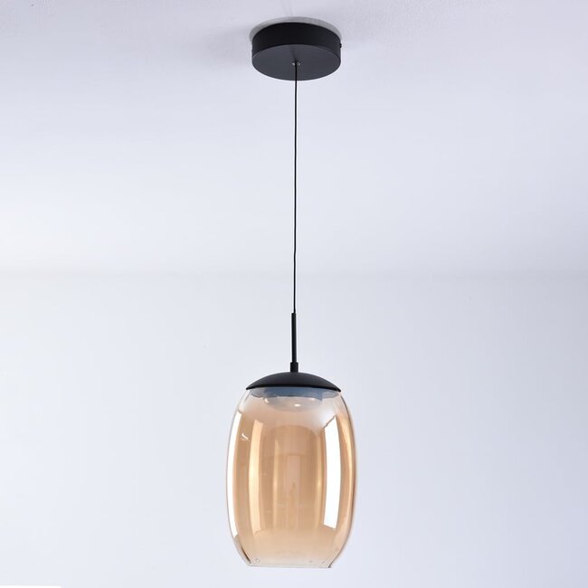 Pendant light Novi with 3-step dim and amber glass